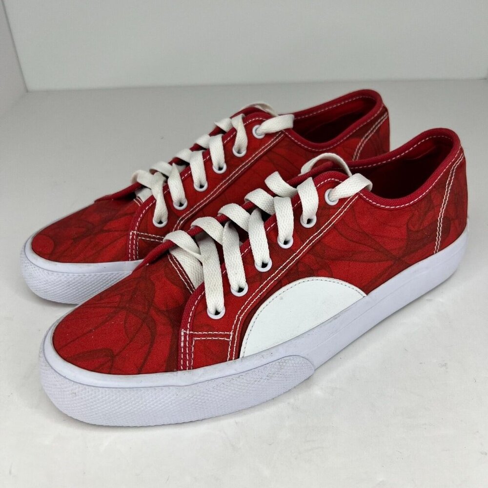 DC Mens Manual S Evan ADYS300629 Red Canvas Skate Inspired Size 8 Sneakers